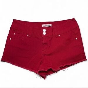 Refuge Women's Bold Red Jean Shorts
